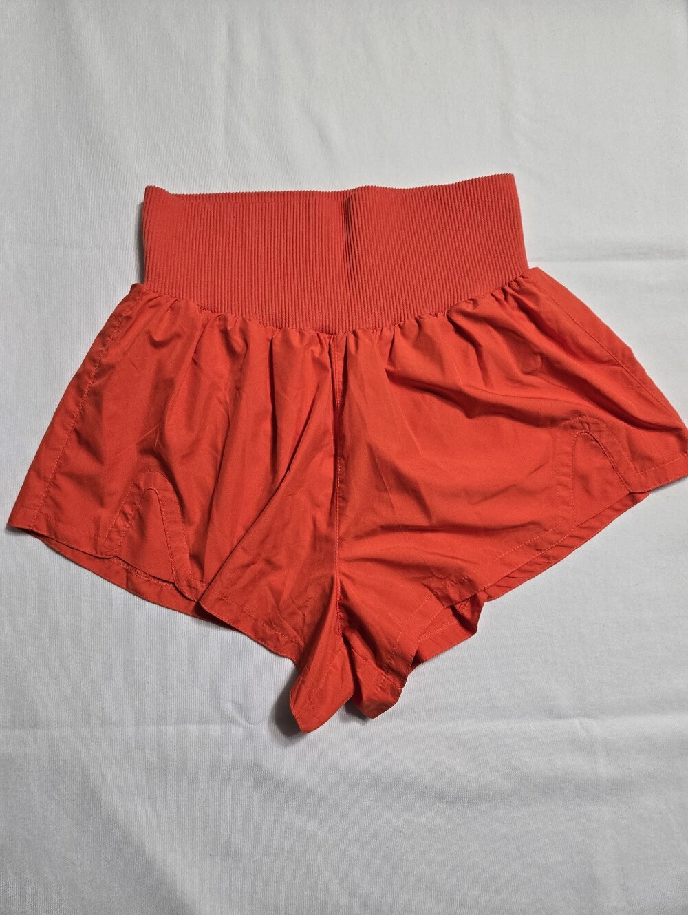 Free People Movement Women's Carpe Diem Shorts High Rise Relaxed Fit Orange sz M